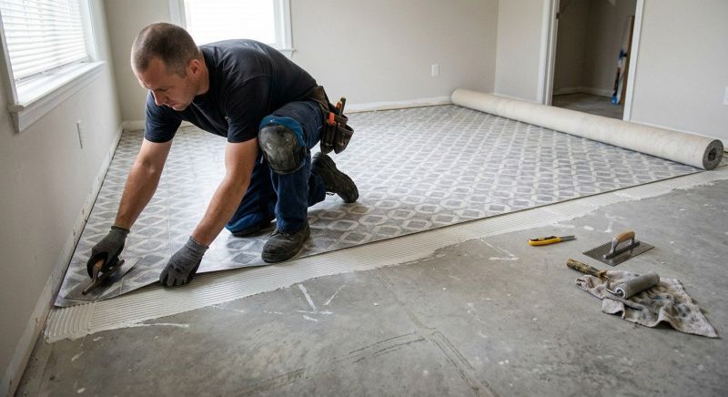Sheet Linoleum Installation in Chestnut Hill, MA