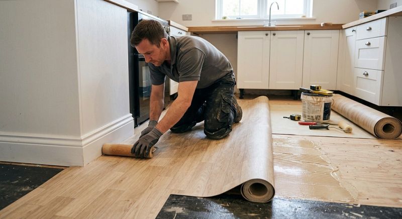Sheet Linoleum Installation in West Newton, MA